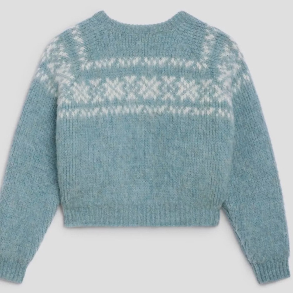 CELINE BRUSHED WOOL CREW-NECK SWEATER WITH FAIR ISLE DETAIL